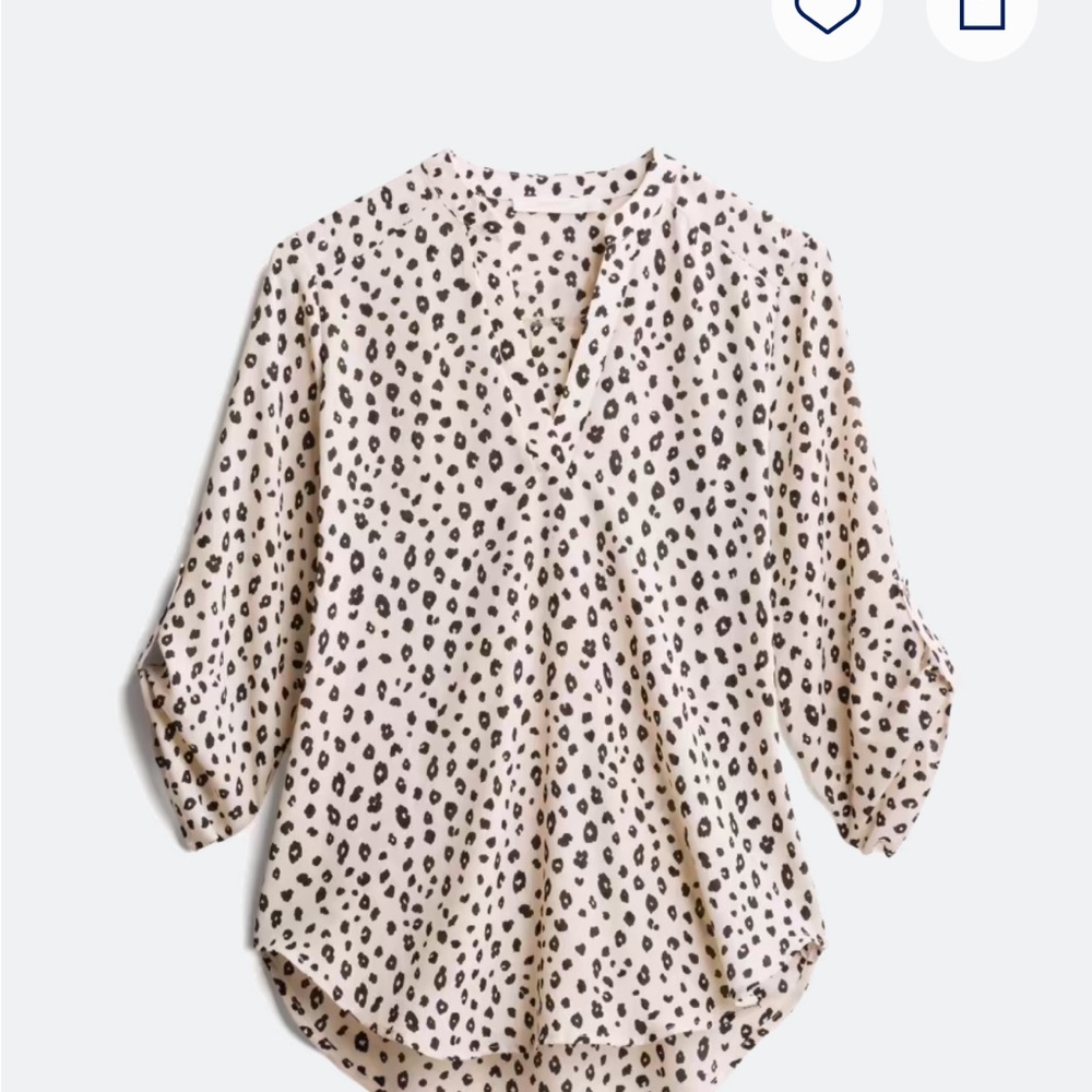 Lush Warren Cream and Black Leopard Print Blouse size XL